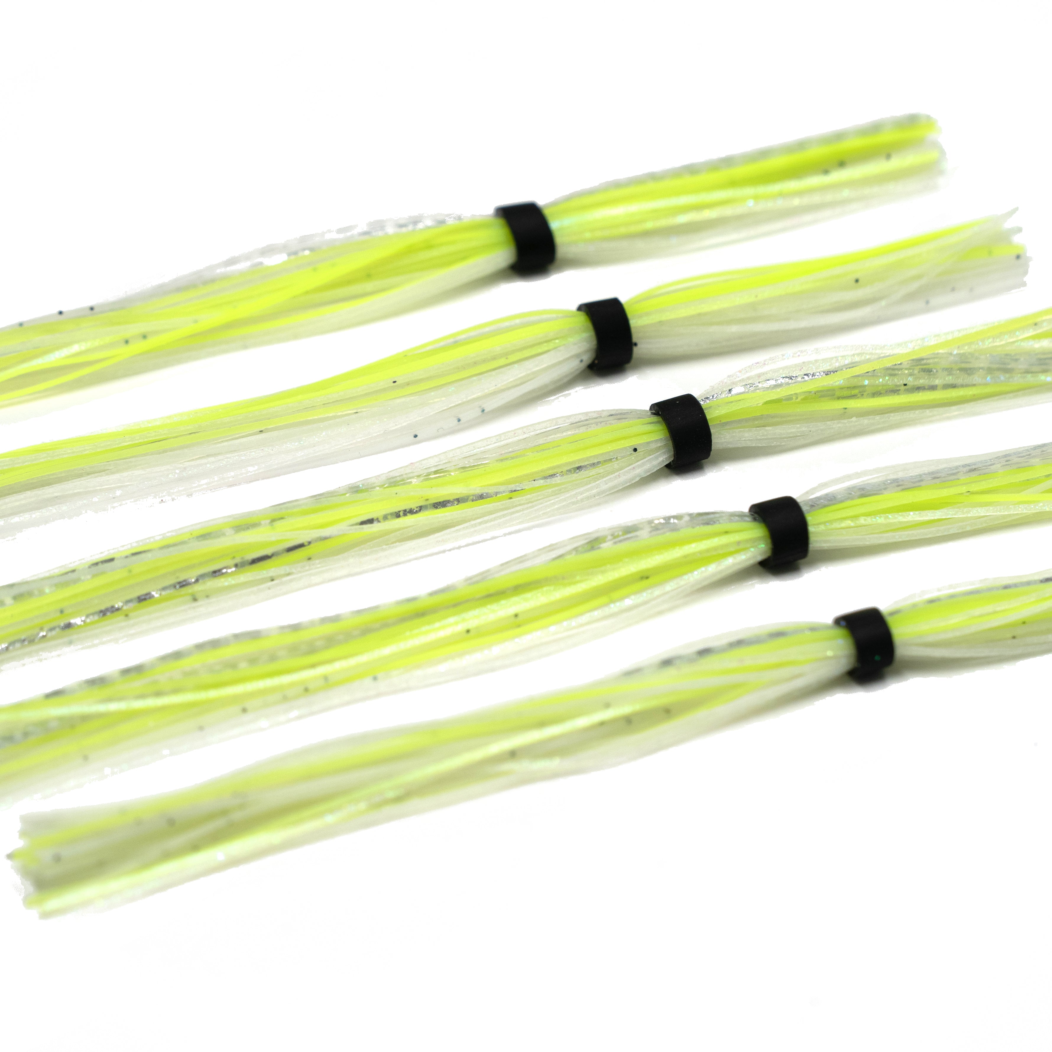6th Sense Silicone Jig Skirt Chartreuse White Flash