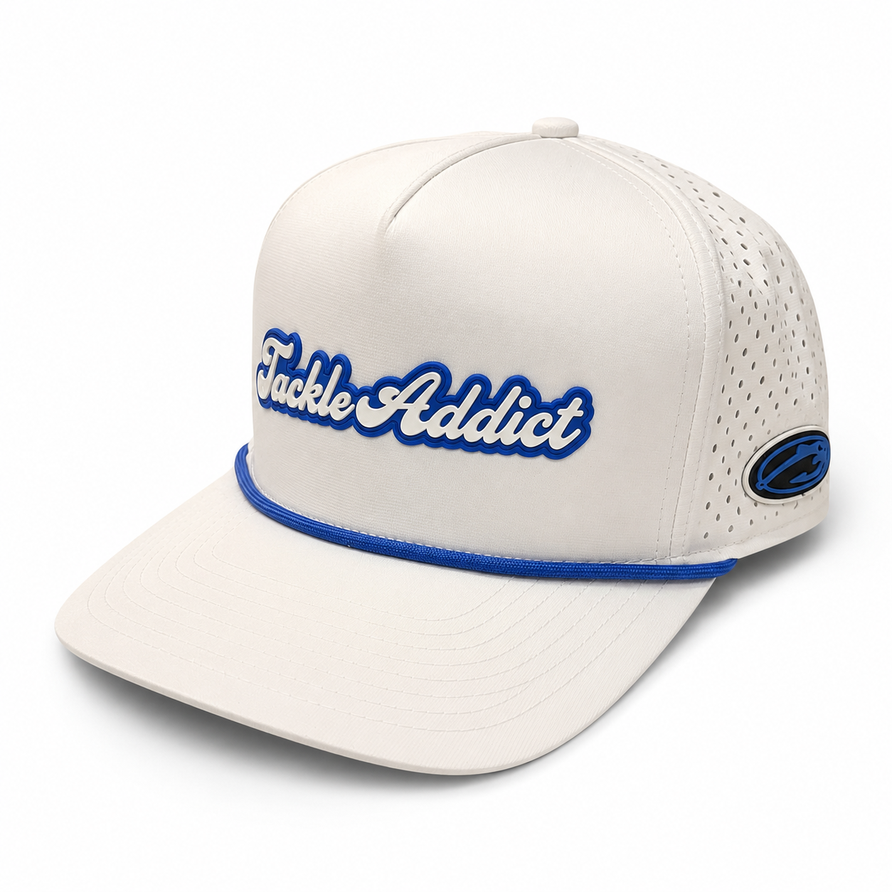 Tackle Addict Hat White Blue Rope w Tackle Addict