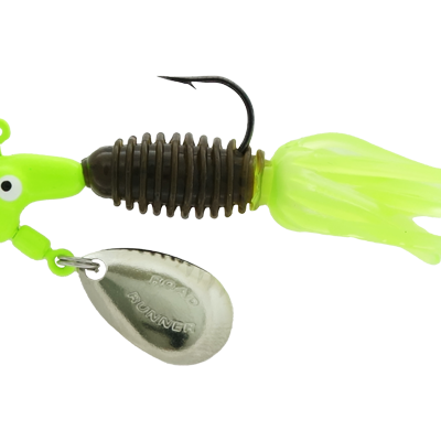 Blakmore Team Crappie Tamer-Ringed Body with Flare Tail Chartreuse Black