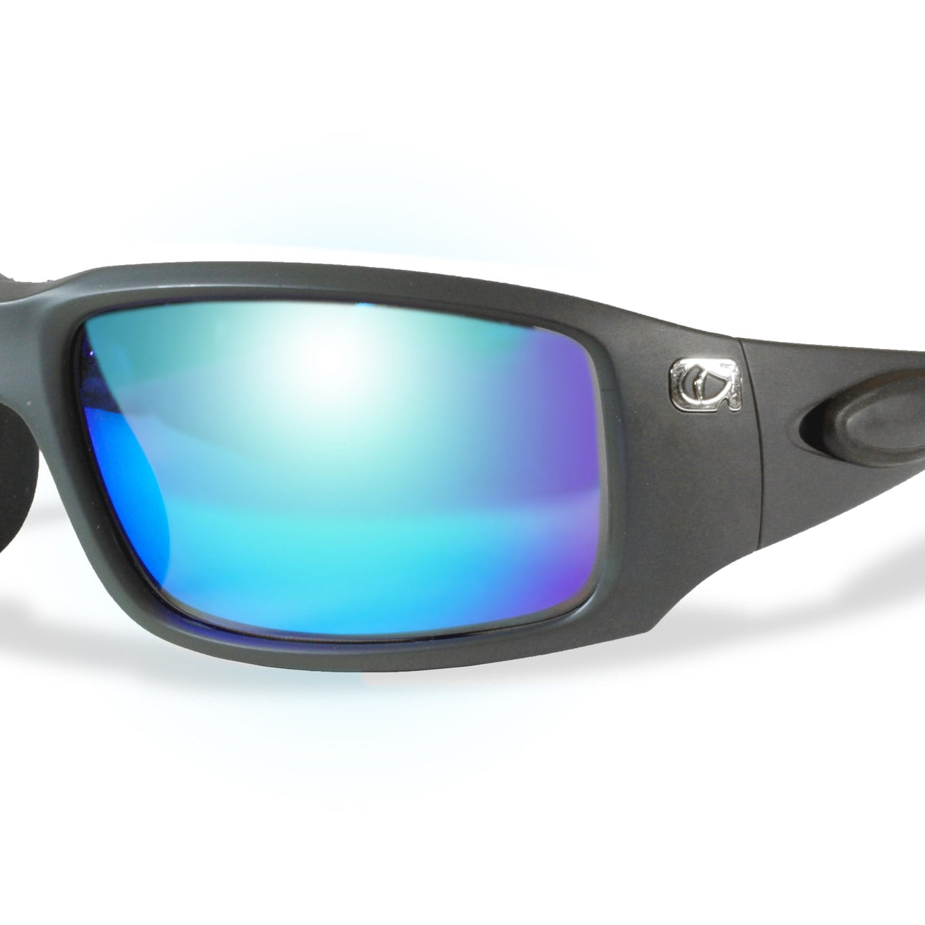 Amphibia Eclipse Sunglasses Matte Gunmetal Blue Shock (ANSI Rated)