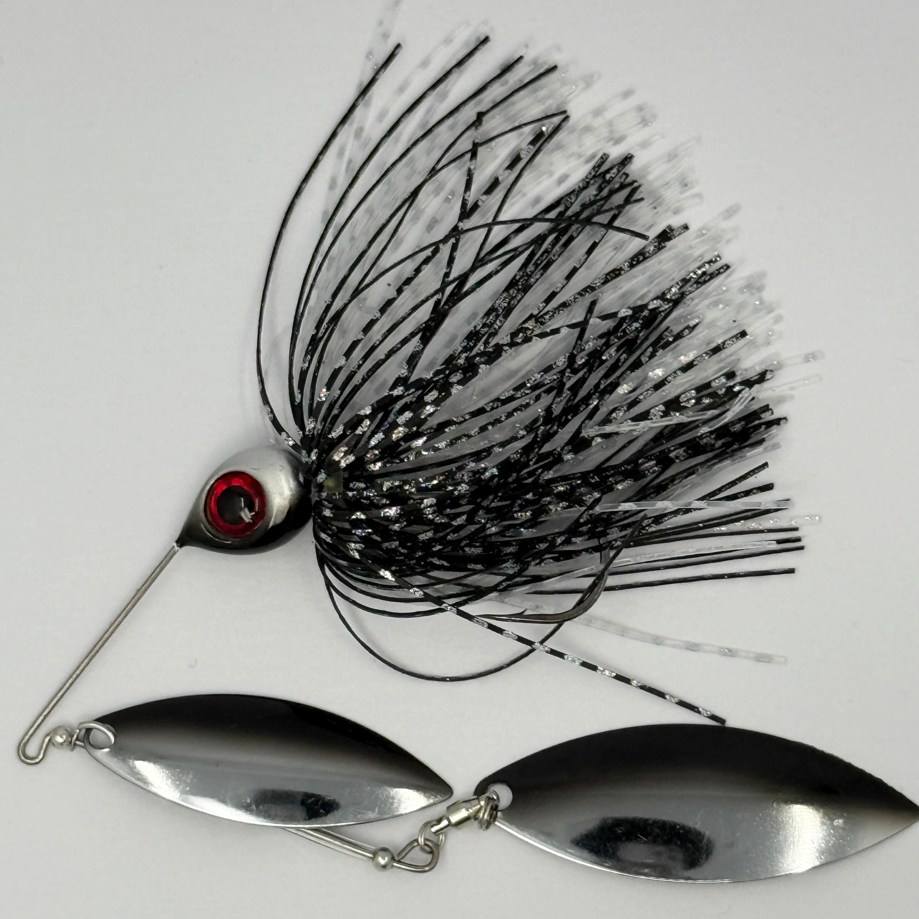 Head Hunter Nasty 50/50 Double Willow Spinnerbait Black Shiner Shadow