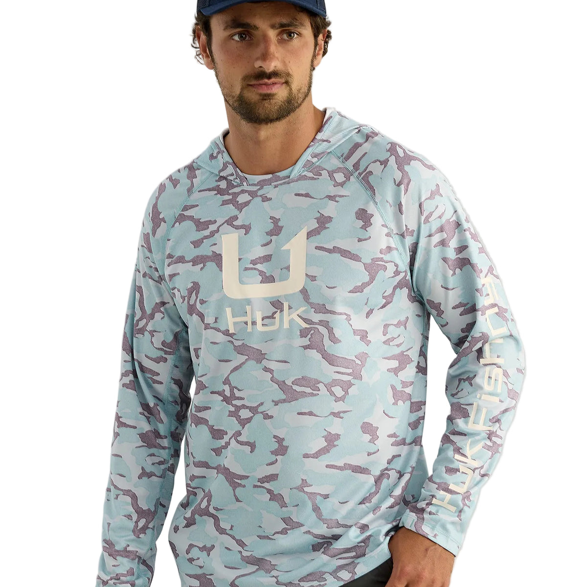 Huk Icon Performance Hoodie Reefline Grey Camo