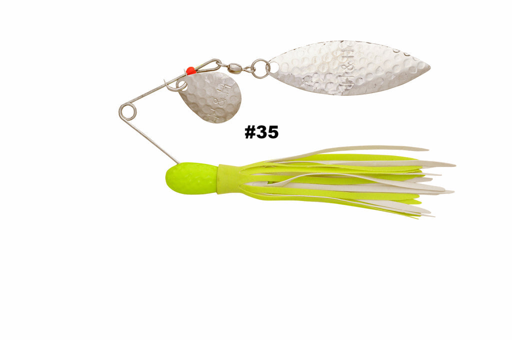 H&H Spinnerbait Chartreuse Chart White Colorado Willow