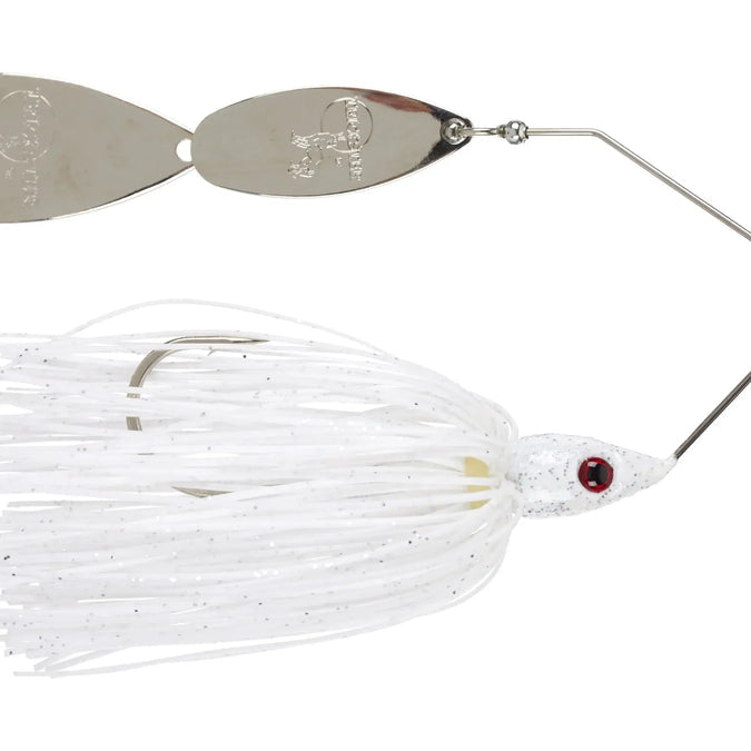 Head Hunter Rick Clunn Trickster Spinnerbait White Silver Glitter