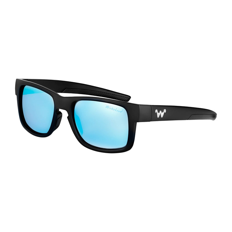 Waterland Men's Sunglass - Hybro Black Frame - Blue Mirror Poly