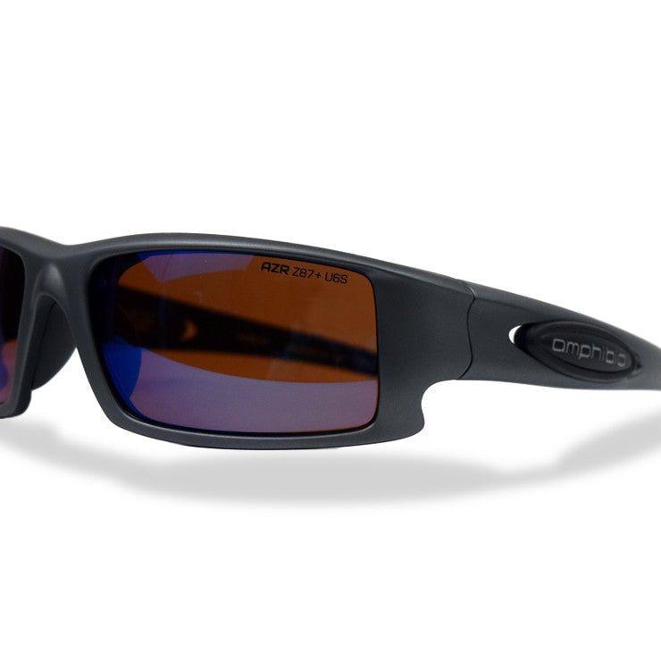 Amphibia Depthcharge Sunglasses Gunmetal Matte Black Amber Wave (ANSI Rated)