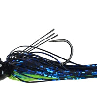 Picasso Tungsten Football Jig Black Blue Chartreuse