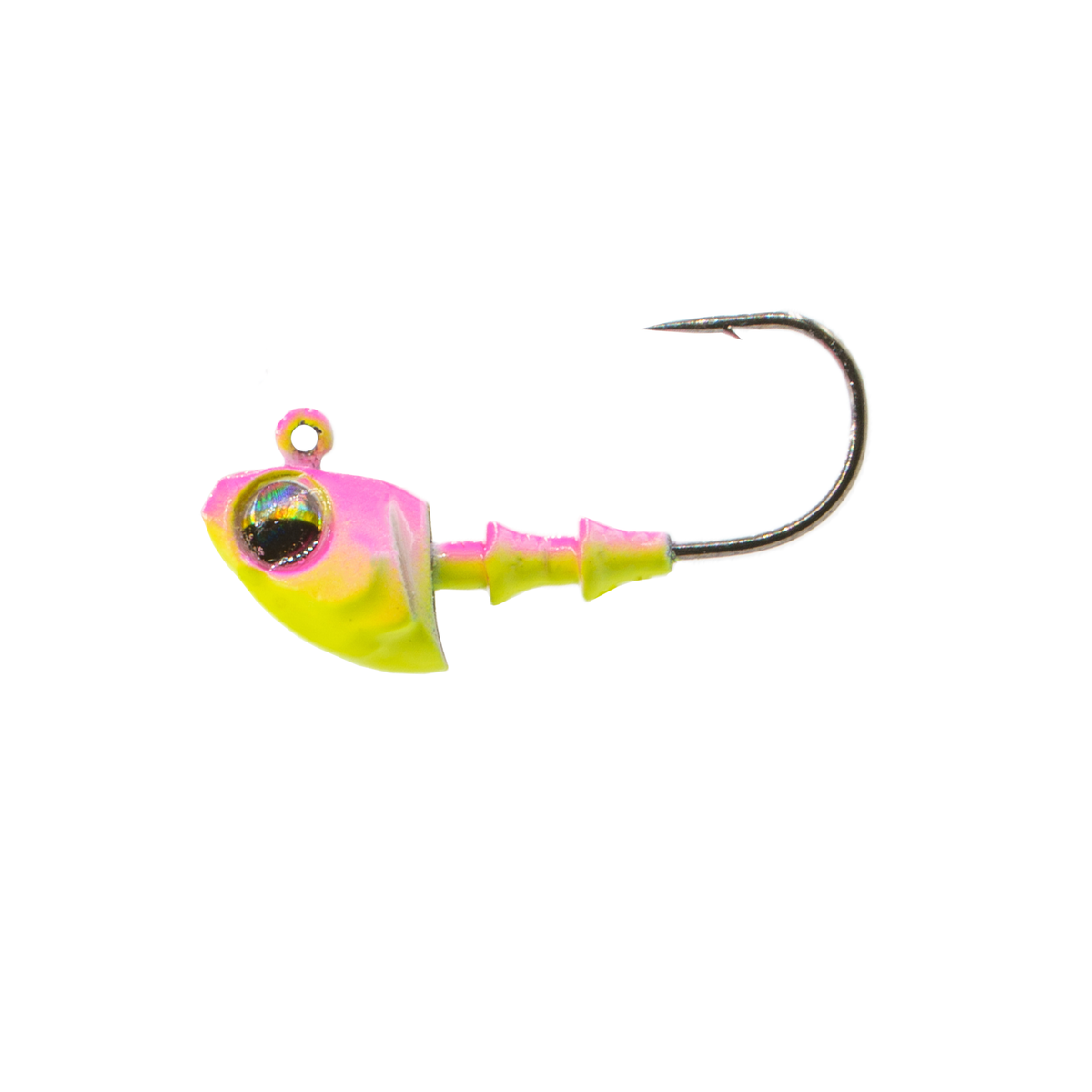 6th Sense Crappie Jig Head Pink Treuse 1