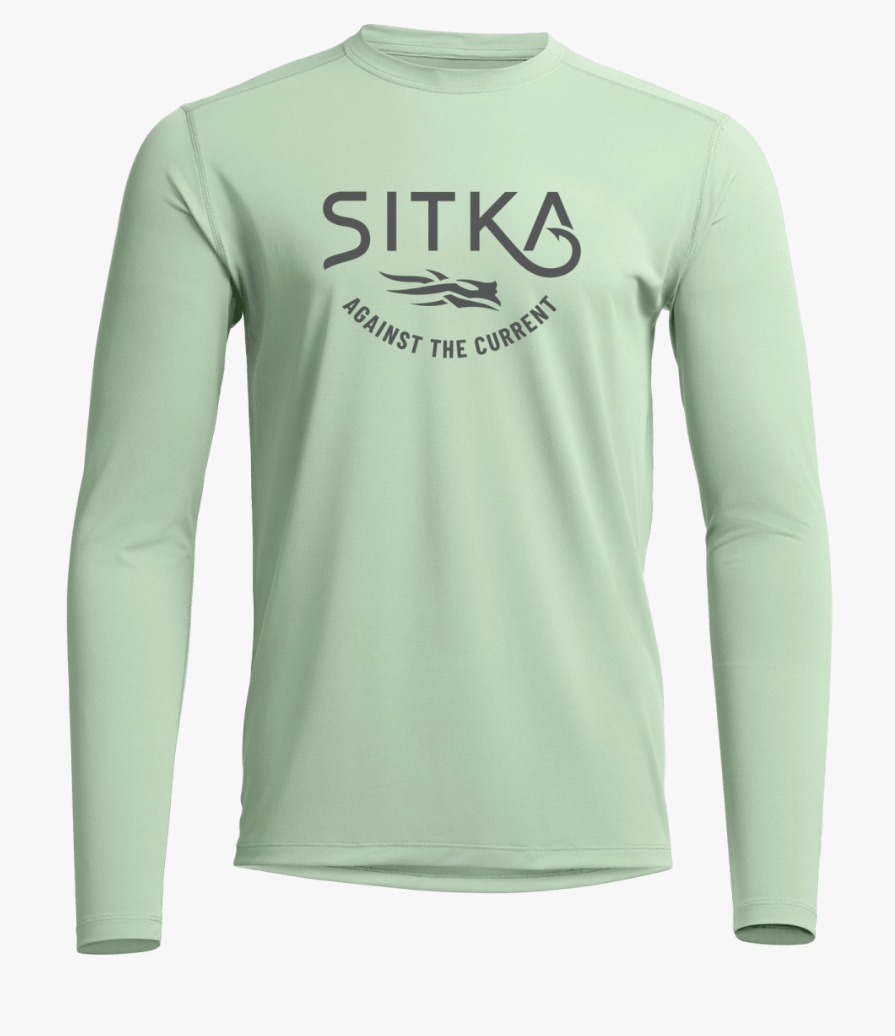 Sitka Radiant Graphic LS Crew Foam Green Hooked