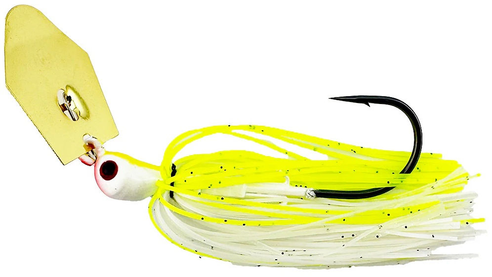 Hag's Hurricane Bladed Jig White Chartreuse - Gold Blade