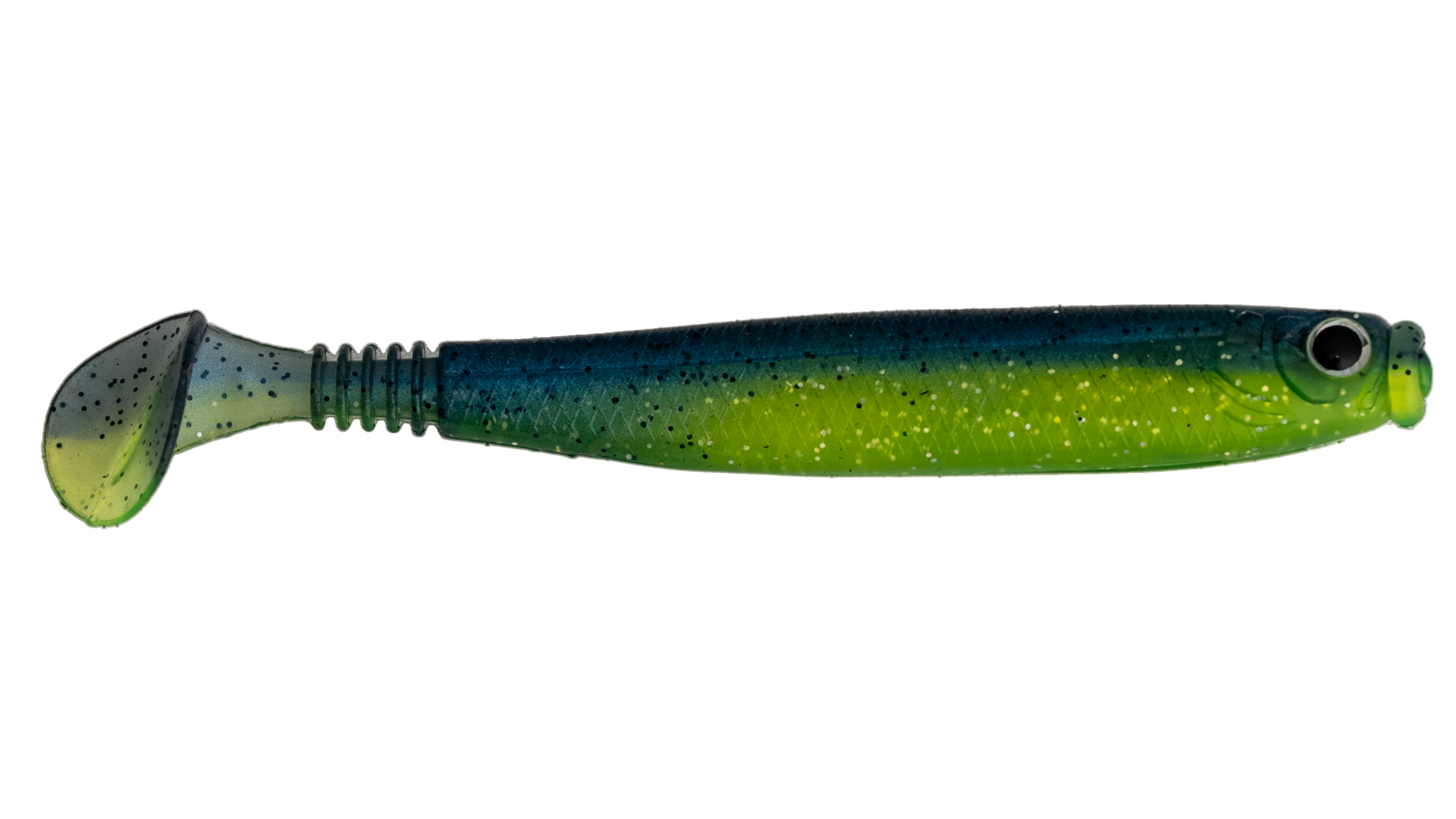 G-Ratt Baits Thin Swim Paddle Tail Swimbaits CHARTREUSE BLUE