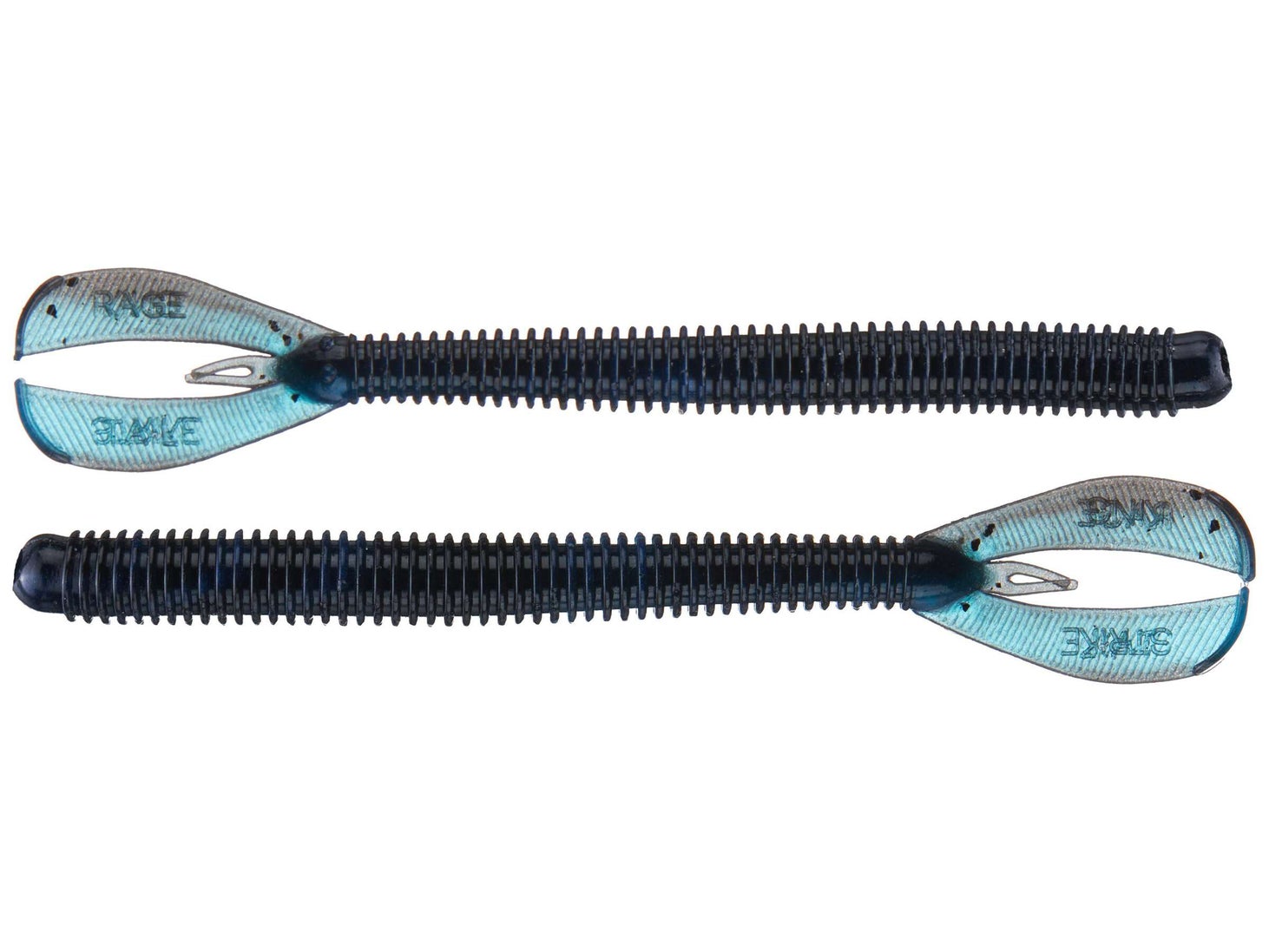 Strike King Rage Twin Tail Menace Worm 6" Black Blue Swirl
