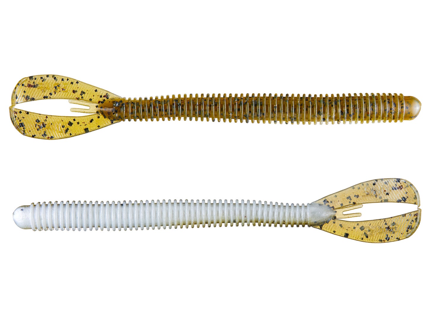 Strike King Rage Twin Tail Menace Worm 6" Green Pumpkin Pearl Belly