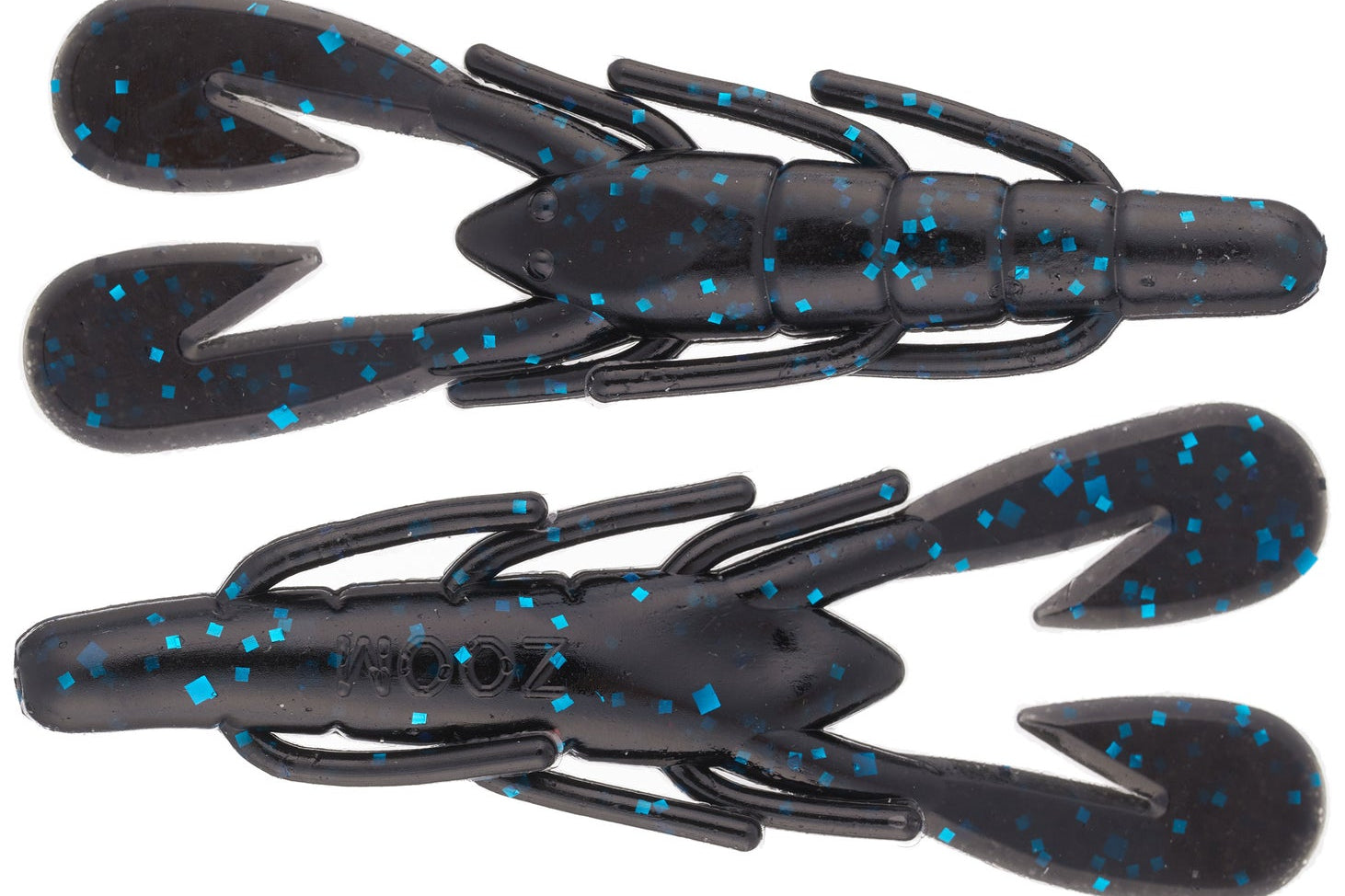 Zoom UltraVibe Speed Craw 3.5" 12pk Black Blue Flake 072**