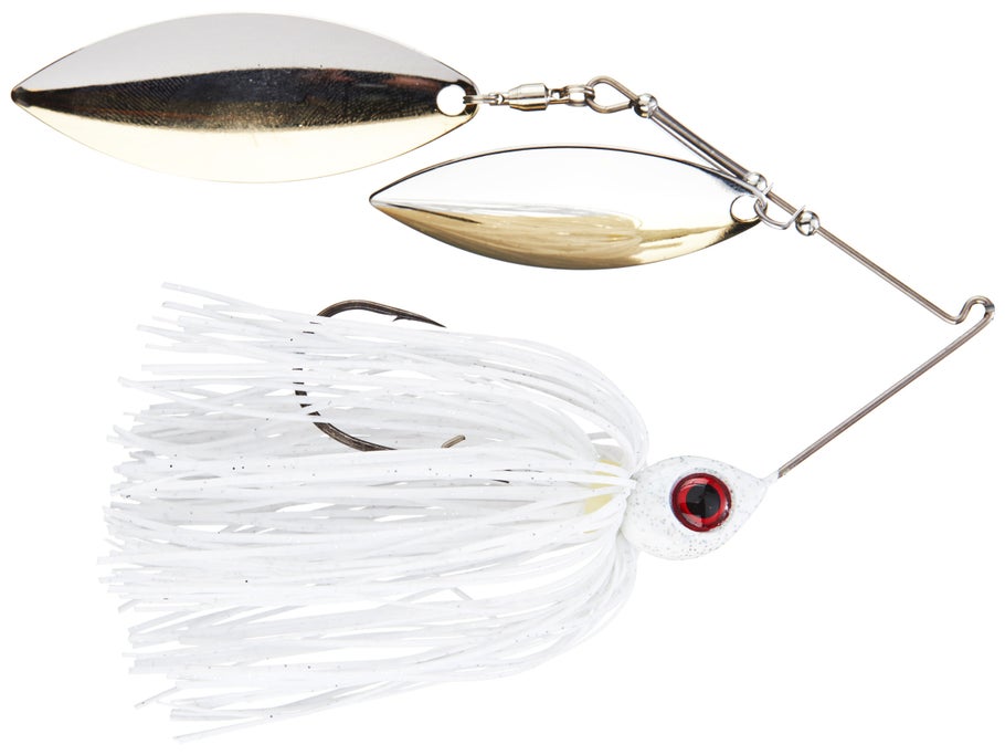 Head Hunter Nasty 50/50 Double Willow Spinnerbait White Silver Glitter