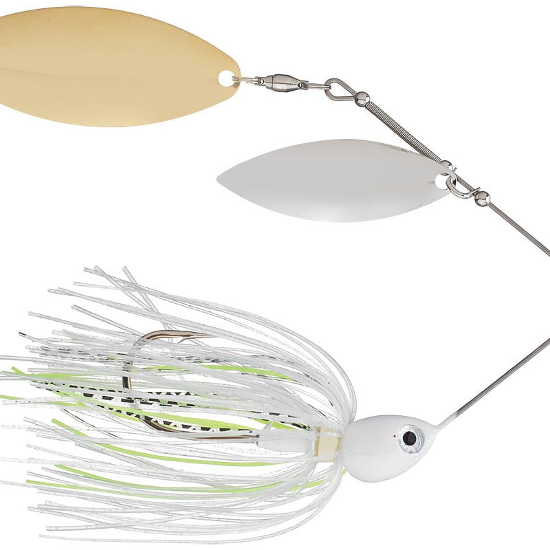 Santone Lures Pretender Double Willow Spinnerbait Mean Green - DBL Wil Slv Gld