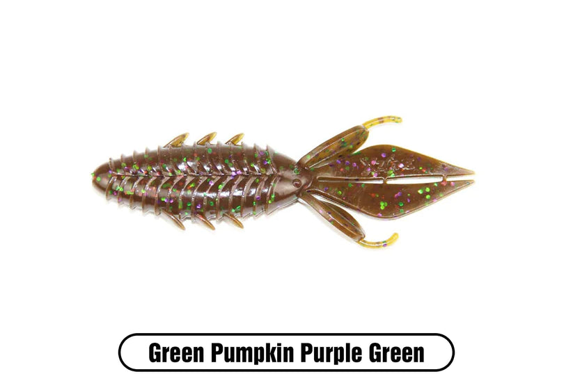 X Zone Lures Pro Series 4" Adrenaline Bug Green Pumpkin Purple Green