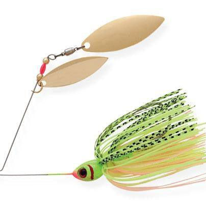 Booyah Blade Double Willow Spinnerbait Chartreuse Perch DBL Wil Gld 3 8oz