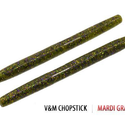 V&M Chopstick Worm 10pk Mardi Gras