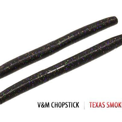 V&M Chopstick Worm 10pk Texas Smoke **