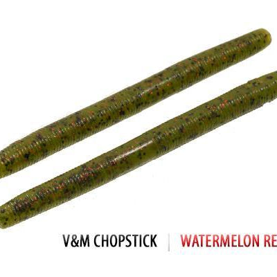 V&M Chopstick Worm 10pk Watermelon Red **