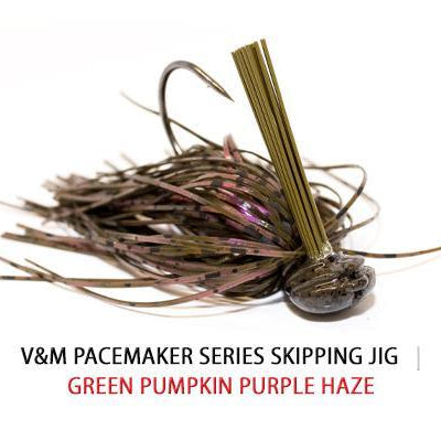 V&M Pacemaker Skipping Jig Green Pumpkin Purple Haze 16oz