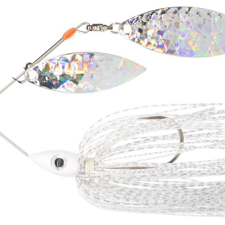 Pulsator Shattered Glass Spinnerbait Silver Flake Shad Silver Glass 3 8oz