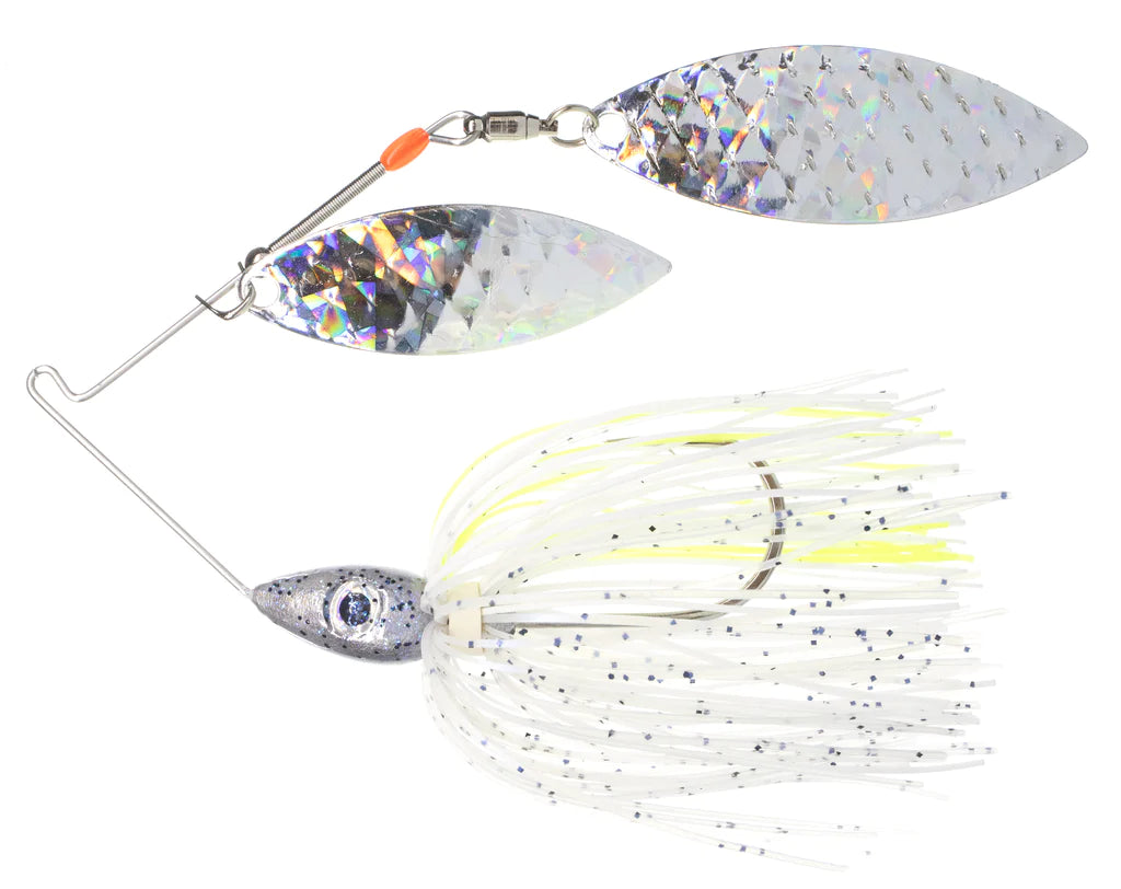 Pulsator Shattered Glass Spinnerbait JT's Chartreuse Shad Silver Glass 1 2oz