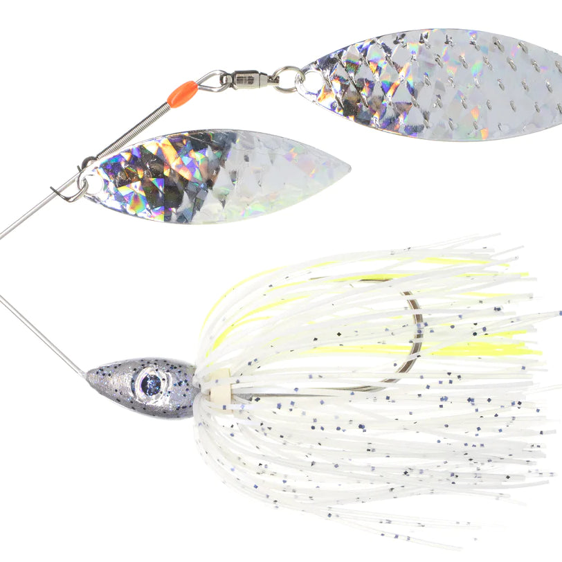 Pulsator Shattered Glass Spinnerbait JT's Chartreuse Shad Silver Glass 3 8oz