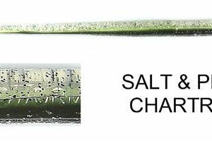 Roboworm Straight Tail 4.5" Salt & Pepper Chartreuse