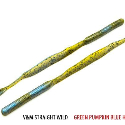 V&M Straight Wild Worm Green Pumpkin Blue Haze