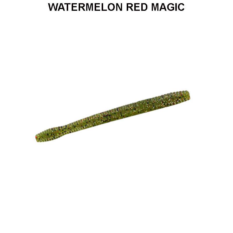 Zoom Mag Finesse Worm 10pk Watermelon Red Magic 304**