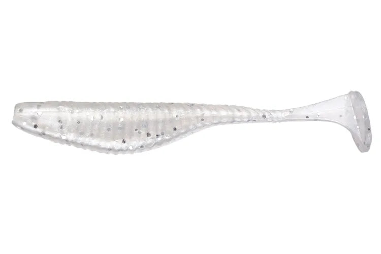 Damiki Armor Shad Paddle Tail Swimbaits 3" White Silver Flake