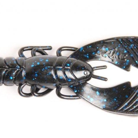 X Zone Lures Pro Series 4" Muscle Back Craw Black Blue Flake