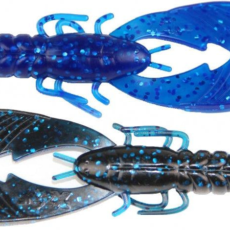X Zone Lures Pro Series 3.25" Muscle Back Finesse Craw Black Blue Lam