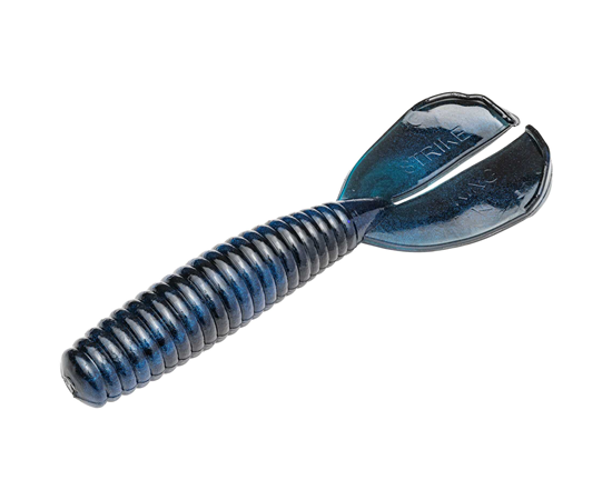 Strike King Rage Twin Tail Menace Grub Black Blue Swirl