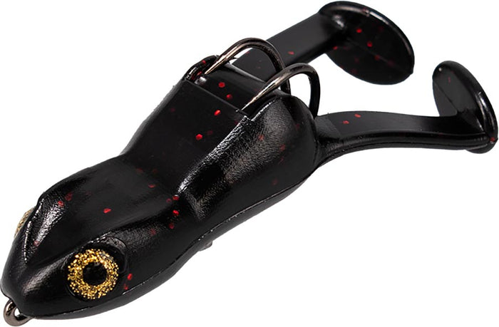 Frog Factory Ribbit Top Toad Pre-Rigged Hollow Body Frog 2 Pk Black