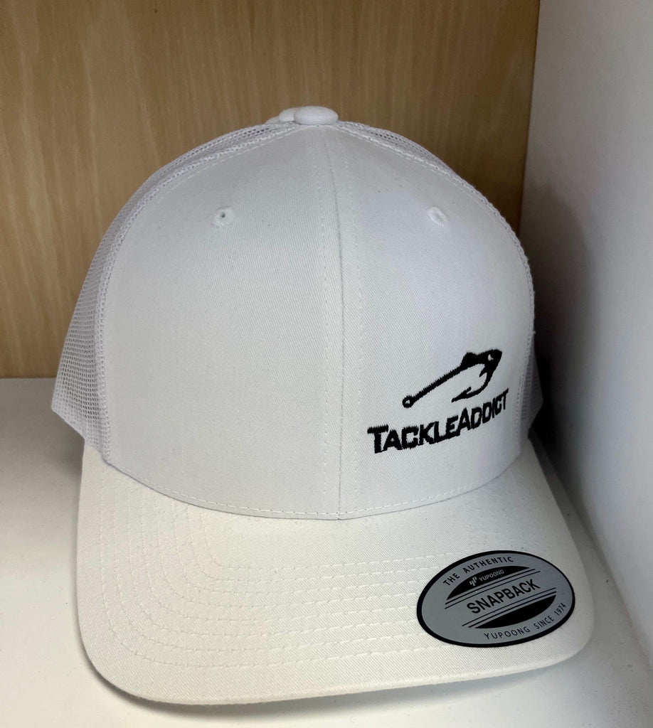 Tackle Addict Hats All White w Black LP Logo Yupong