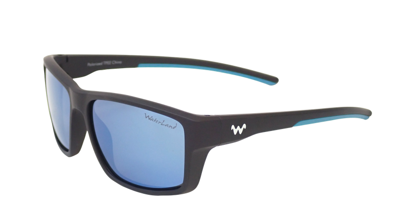 WaterLand Kids Mini Angler Sunglasses Black - Blue Mirror