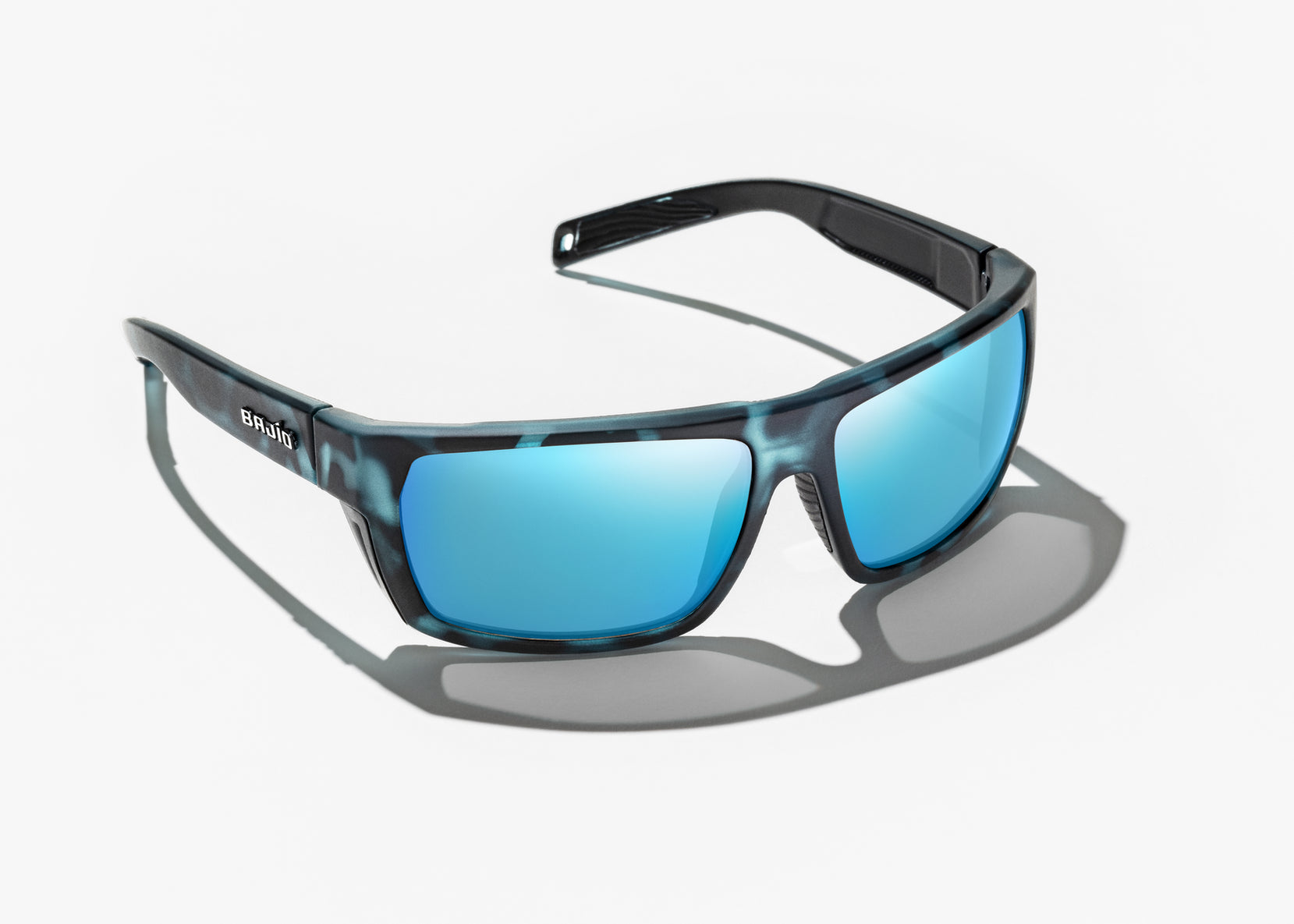 Bajio Palometa Sunglasses Blue Tortoise Matte Blue Mirror Glass
