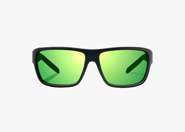 BAJIO RIGOLETS SUNGLASSES Black Matte (Green Mirro Glass)