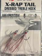 VMC X-Rap Tail Treble Hook 2pk Nickel White Red (D) #6