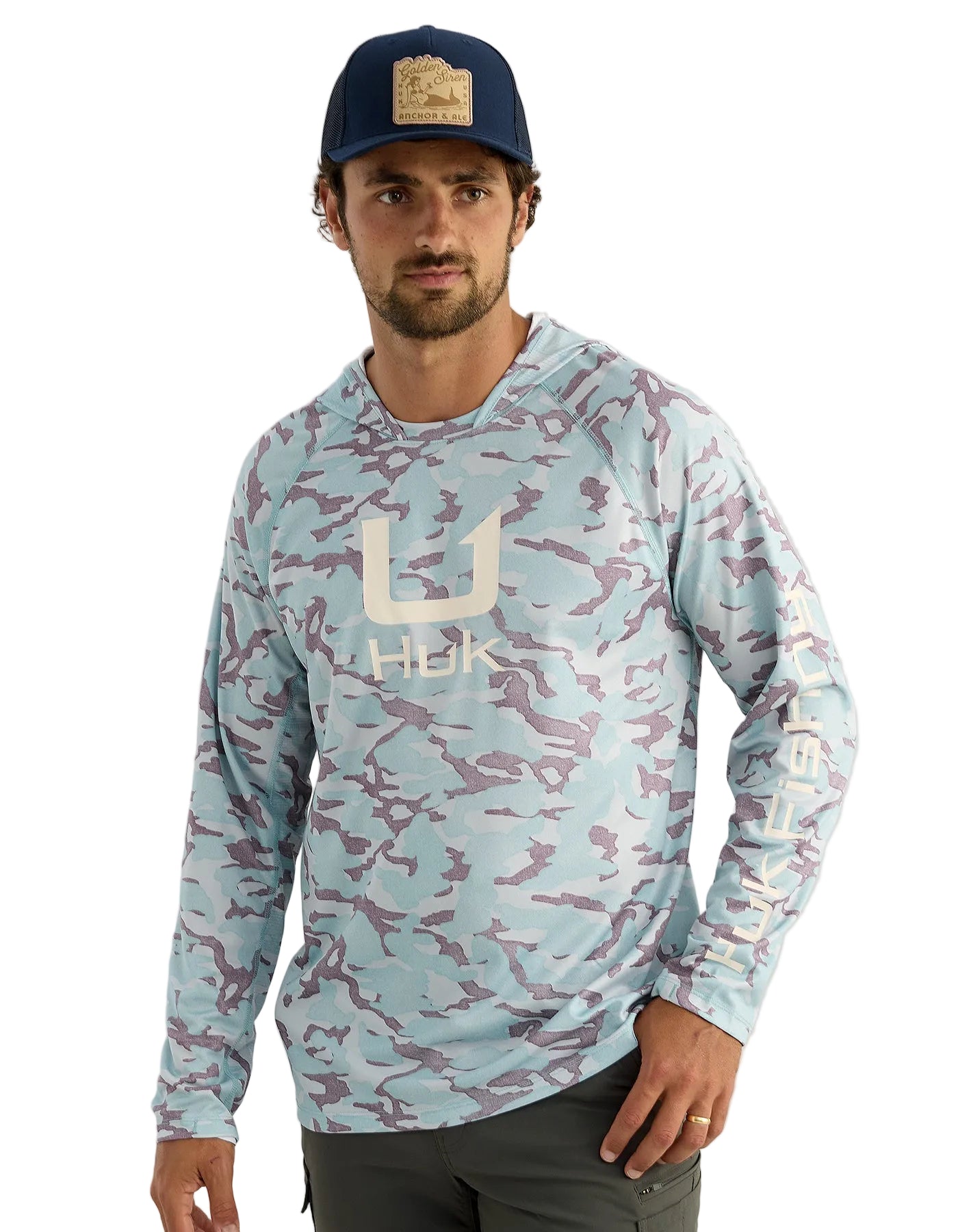 Huk Icon Performance Hoodie Reefline Grey Camo