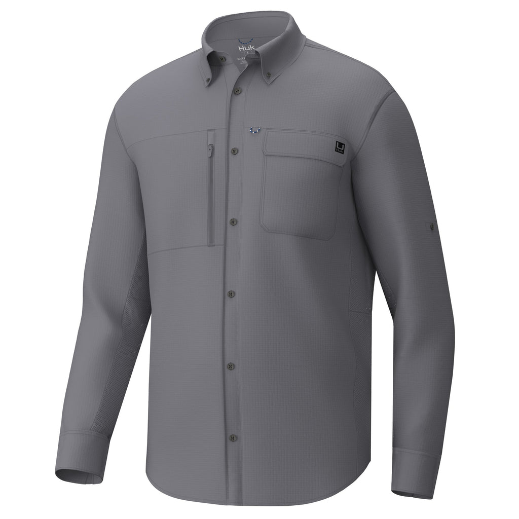 HUK A1A Button-Down Fishing Shirt Night Owl