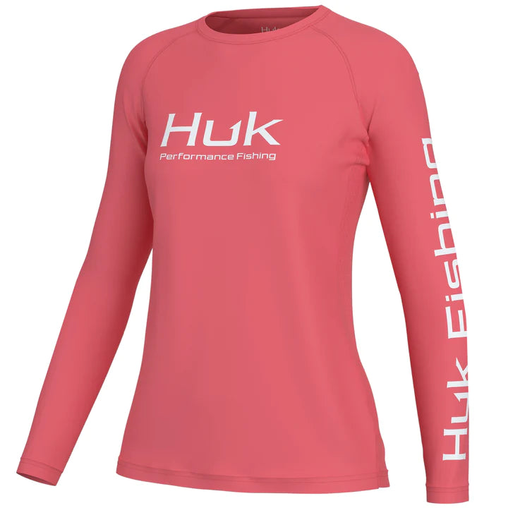 Huk Icon X Long Sleeve Sunwashed Red