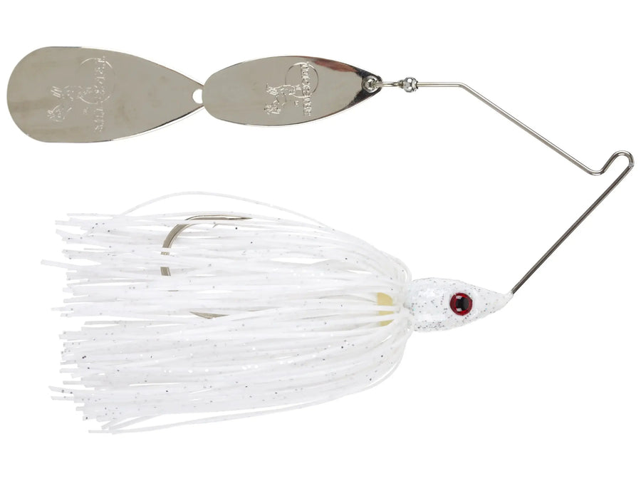 Head Hunter Rick Clunn Trickster Spinnerbait White Silver Glitter