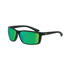 Waterland Men's Sunglass - Laydown Black Frame - Green HyperHue Lens