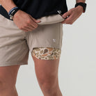 Burlebo Athletic Shorts Heather Khaki - Venado Camo Liner