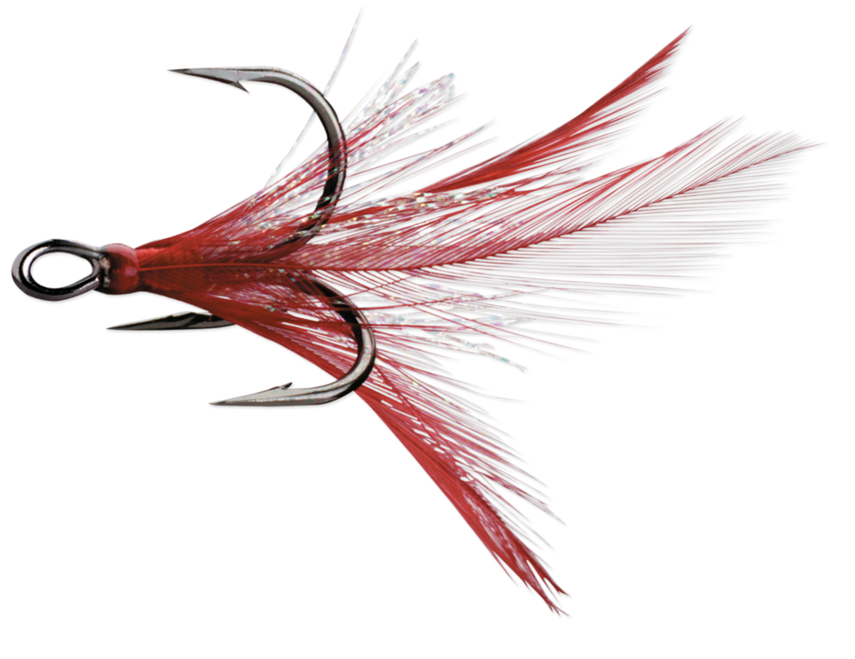 VMC X-Rap Tail Treble Hook 2pk Black Nickel Red White