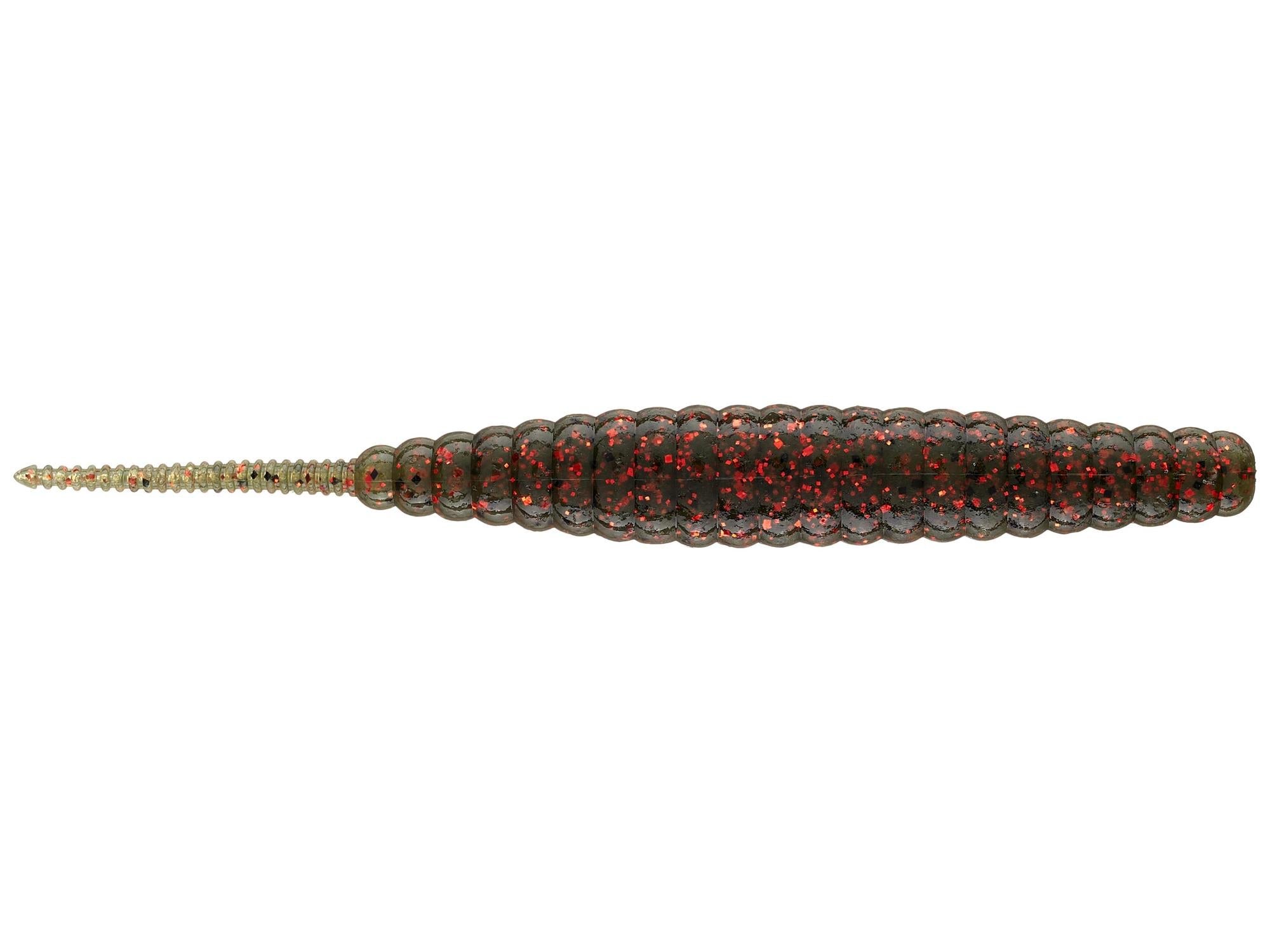 Deps Deathadder Straight Tail Worm Watermelon Red Flake #30 5" 8pk